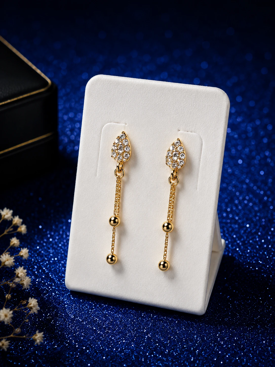 Golden Drop Chain Earrings