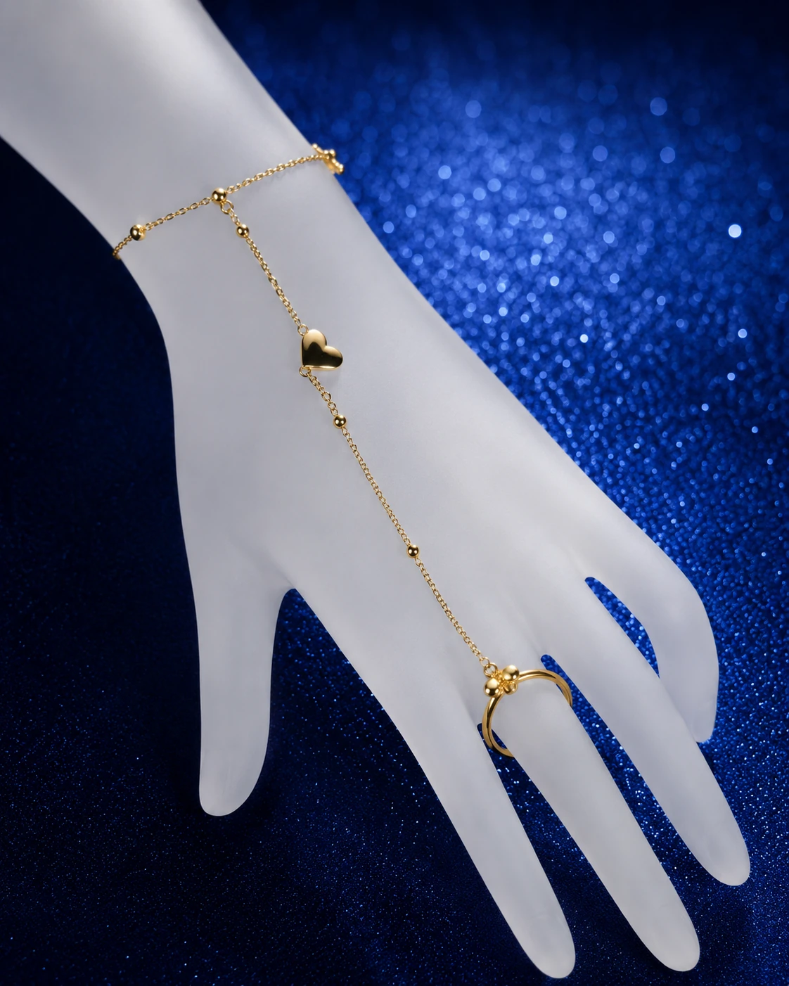 Golden Heart Hand Chain